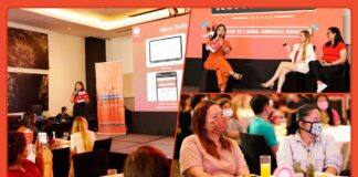 Shopee Philippines Seller Communications and Education Lead Mia Mendoza, SY Glow Cosmetics shop owner Lou Putian, and Cacao Culture shop owner Sheila Lao at the Shopee Kumustahan event in Davao City
