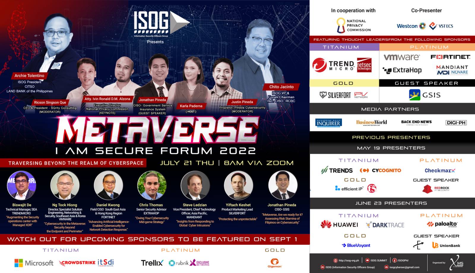 The last leg of the ISOG Metaverse forum series will be held virtually on September 1.