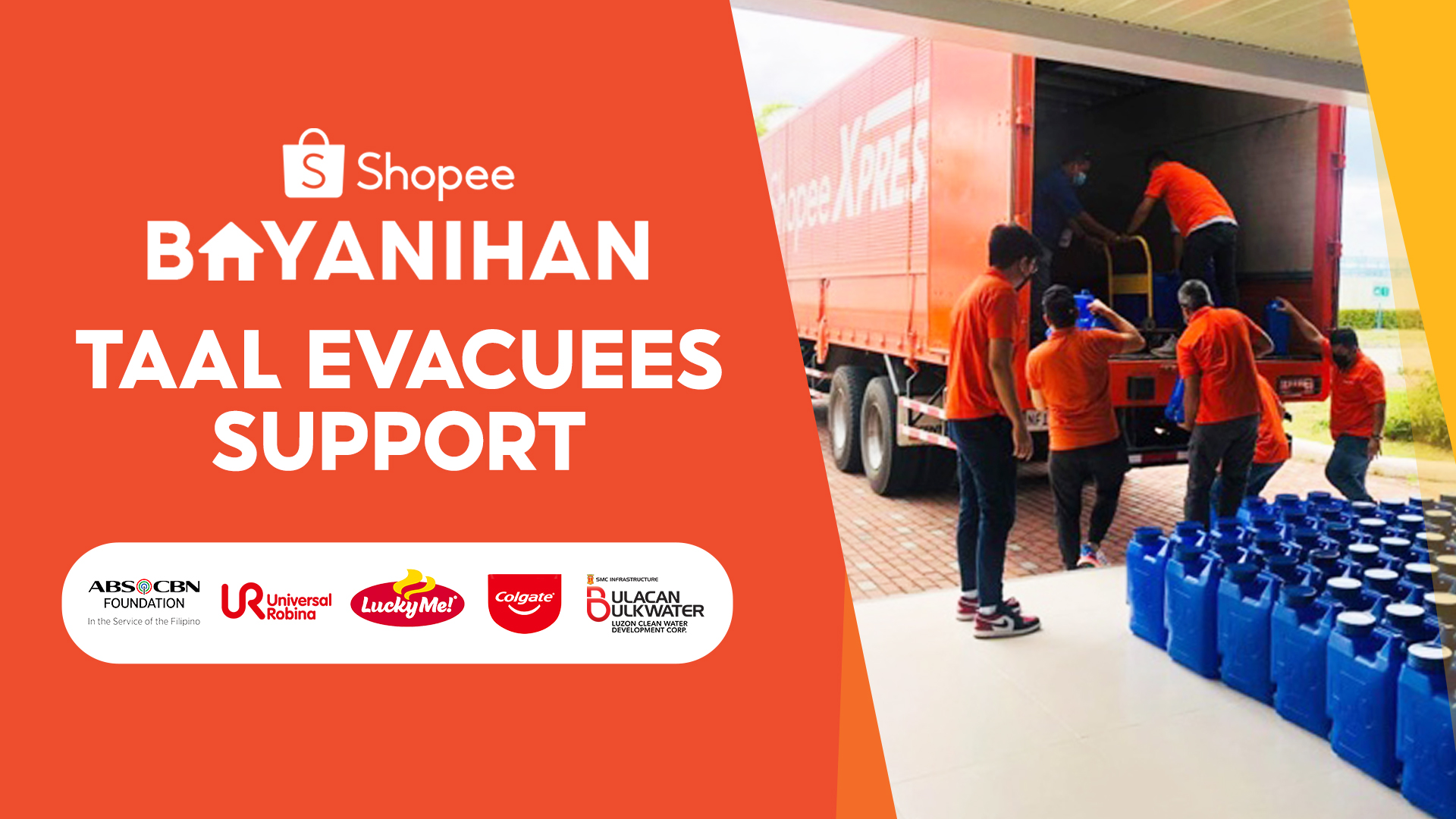 Shopee, Shopee Xpress partner with brands and charities to aid Taal evacuees