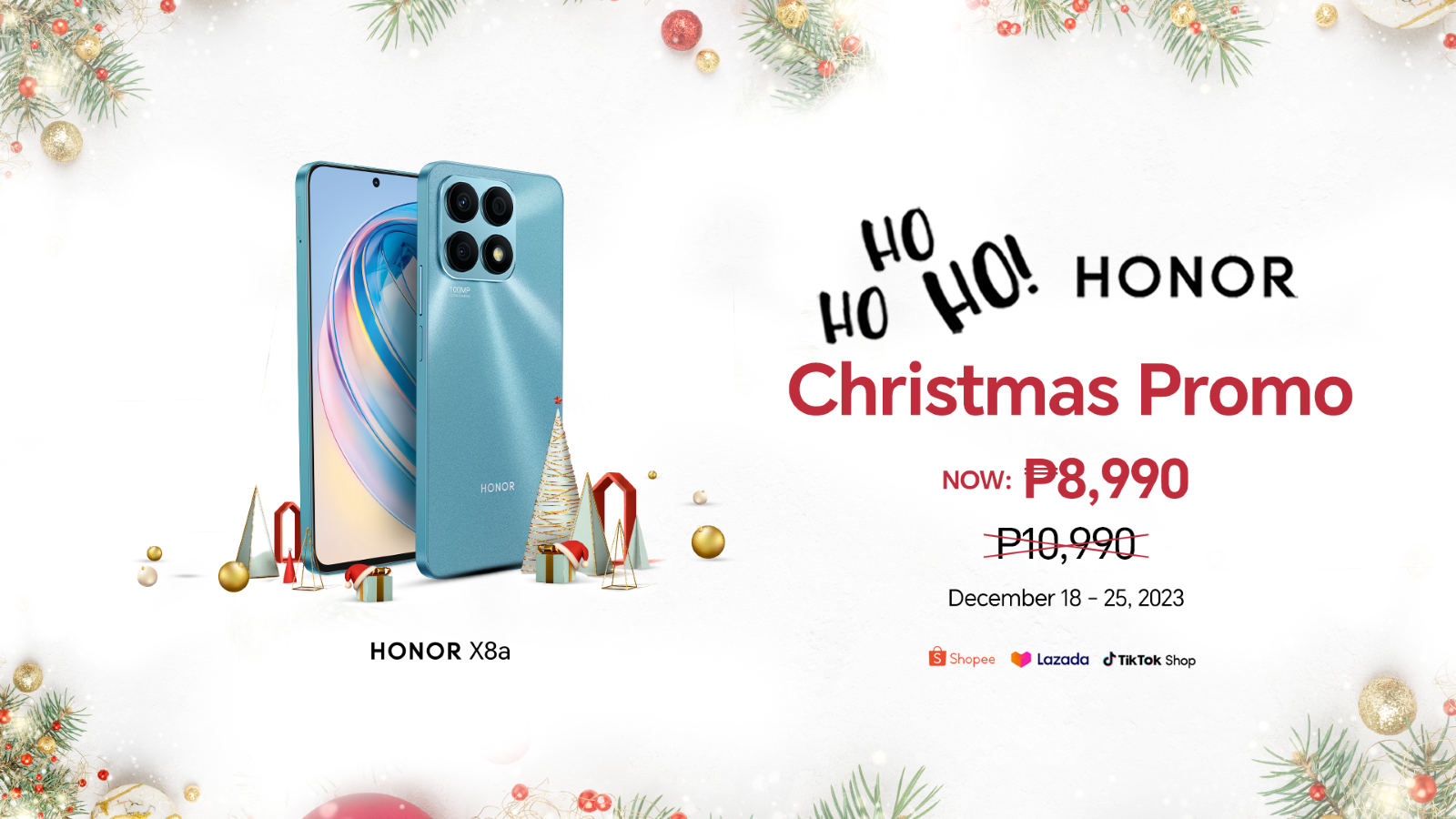The holidays just got merrier as HONOR Philippines announces HONOR X8a 2,000-Peso Price Drop 