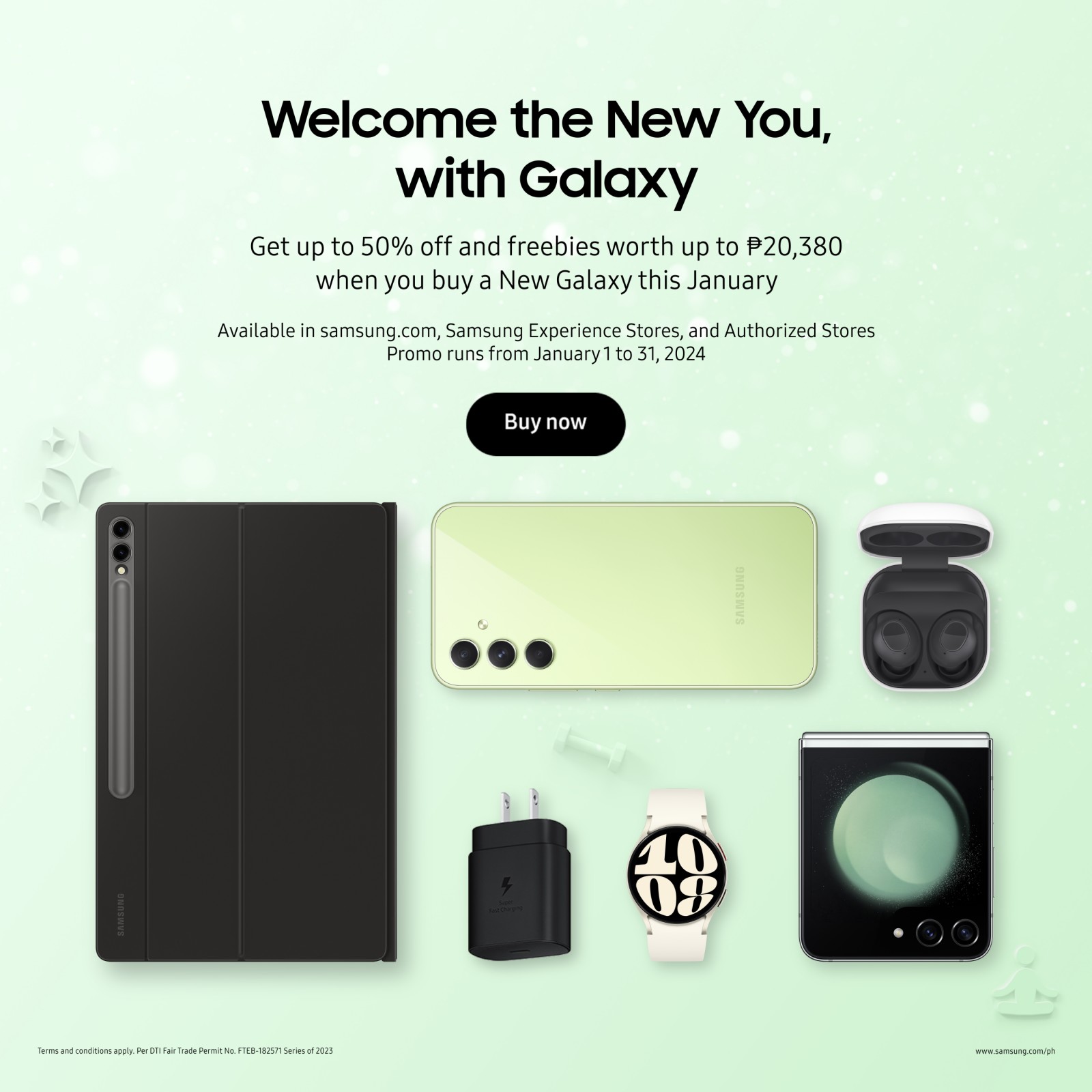 Treat yourself to a new Galaxy mobile device and be the best YOU ever this 2024! Create more, play more, save more and connect more through gadgets with the latest features to help you experience moments at their finest and enable you to achieve your life goals.  