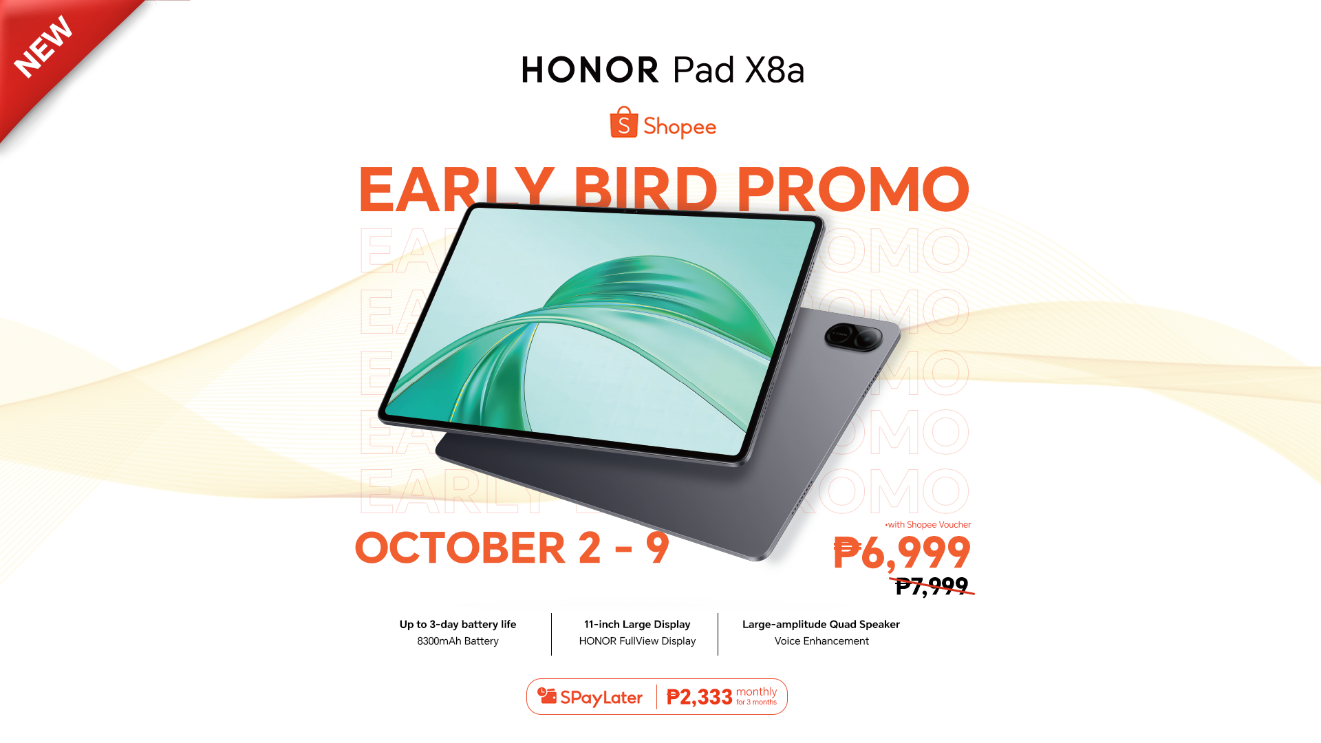 The NEW student’s choice is coming! HONOR’s newest tablet is priced at only Php 6,999