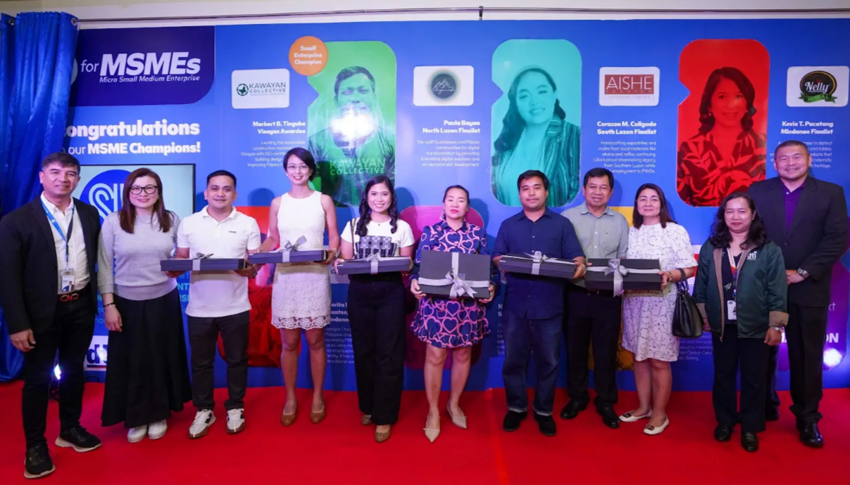 The 2024 Presidential Awardees for micro, small, and medium enterprises (MSMEs) from Kawayan Collective, Hey Success PH, Ai-She Footwear Fashion, Nelly Coffee and Tablea, Malagos Chocolate, Tropical Palm Herb Manufacturing